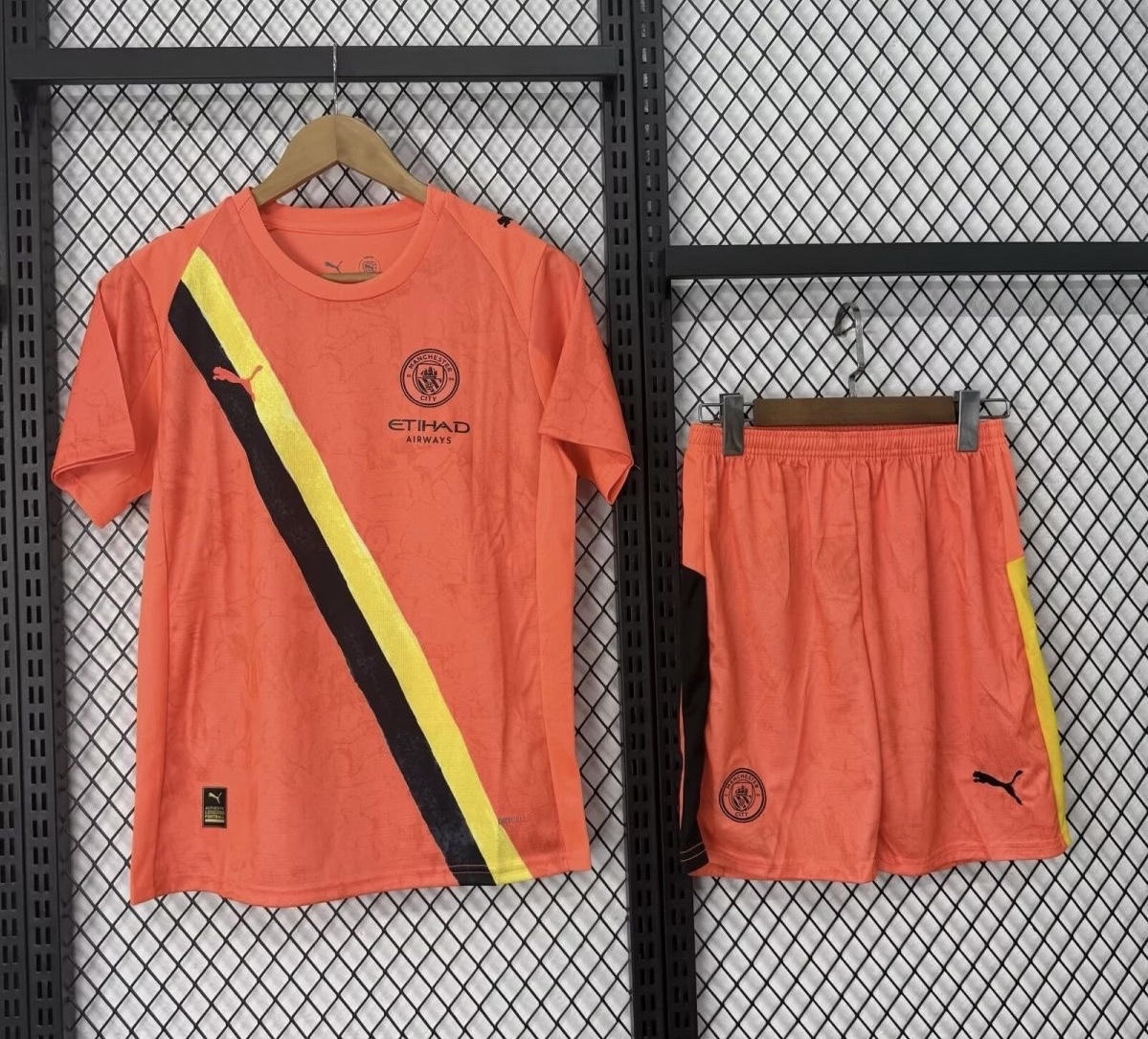 Manchester City Fourth Away Kids Kit Jersey+Shorts 2025/26 - sinoshirt