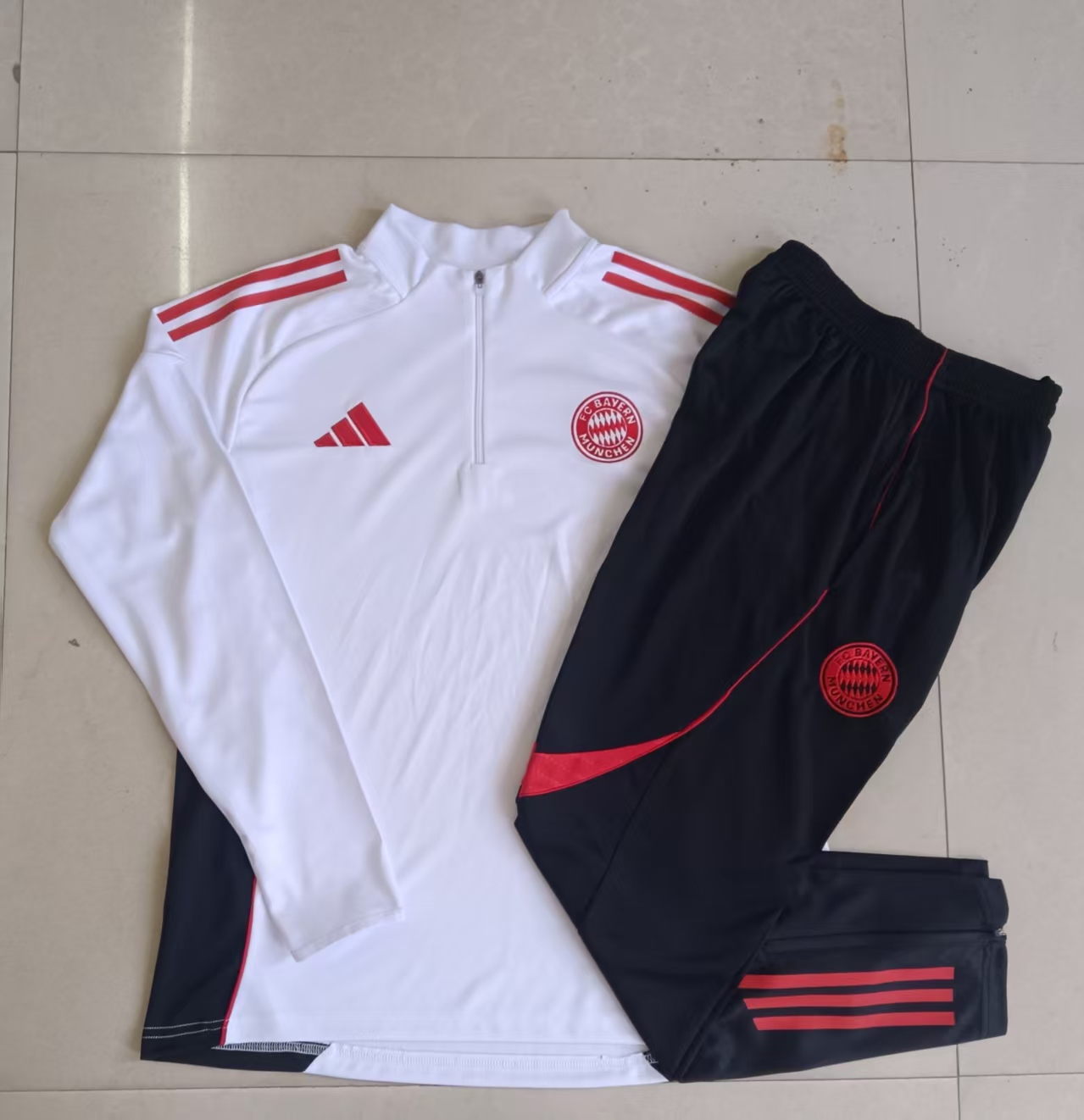 Kids Bayern Munich Training Kit (Sweatshirt+Pants) White 2025/26 - sinoshirt
