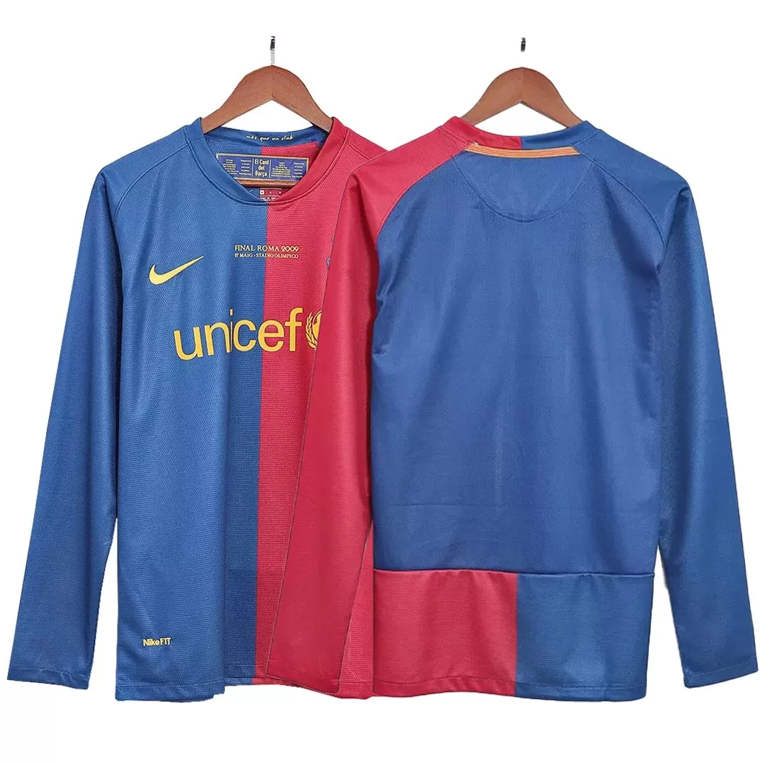 Barcelona Retro Jersey Home Soccer Shirt Long Sleeve 2008/09 - UCL - sinoshirt