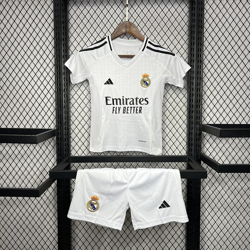 Real Madrid Home Soccer Uniform Kids Kit Jersey+Shorts 2024/25 - sinoshirt