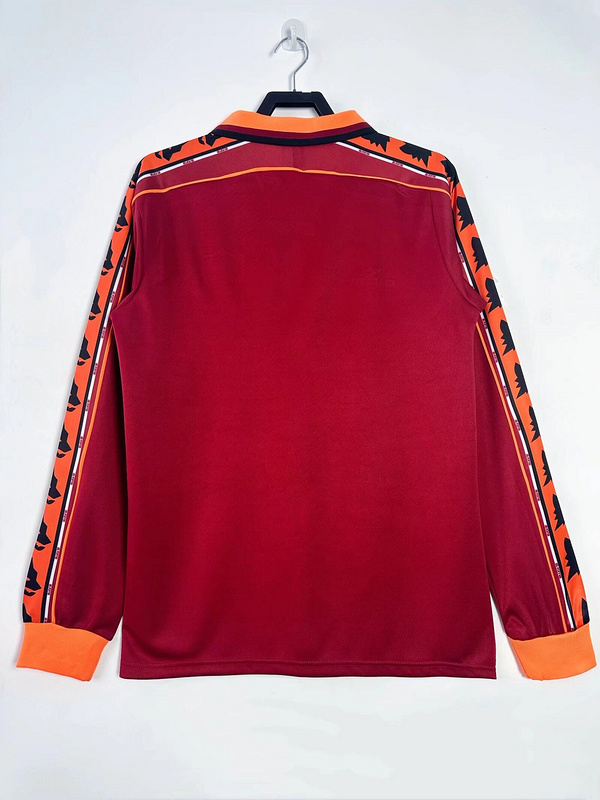 Roma Retro Soccer Jersey Home Long Sleeve Custom Shirt 1998/99 - sinoshirt