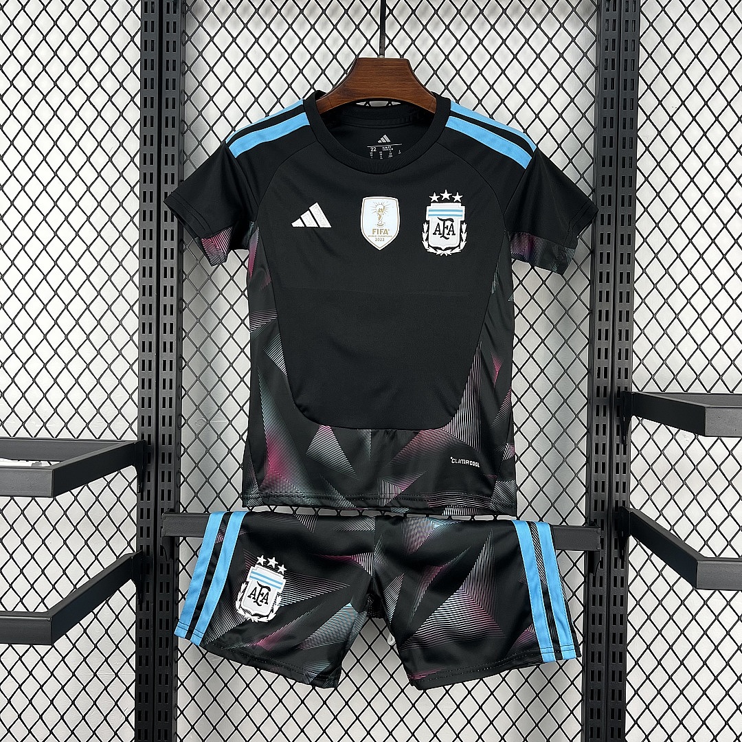 Argentina Goalkeeper Soccer Uniform Kids Kit Jersey+Shorts World Cup 2026 - sinoshirt