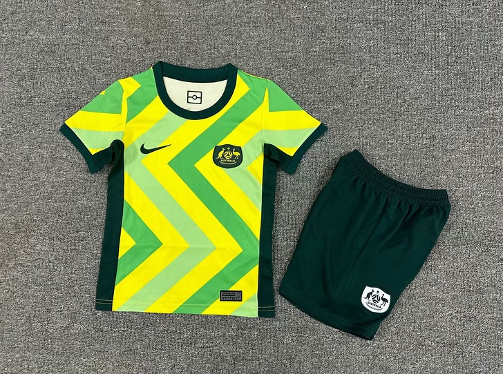 Australia Soccer Jersey Home Kids Kit Jersey+Shorts World Cup 2025 - sinoshirt