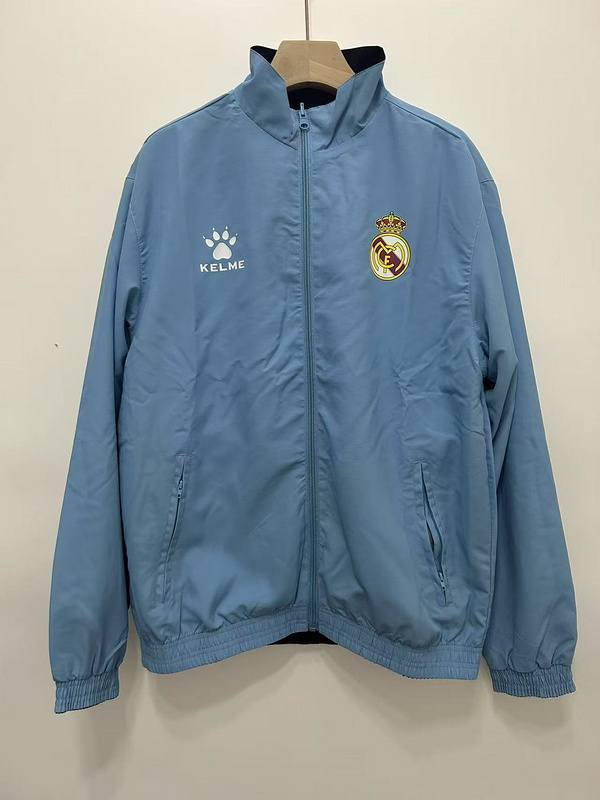 Real Madrid Retro Reversible Double-Sides Windbreaker Jacket White 1997-98 - sinoshirt