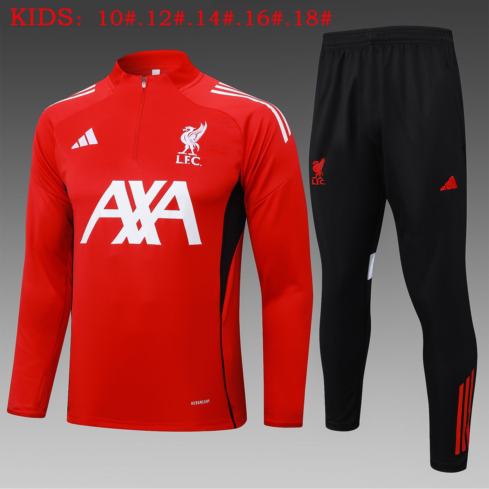 Kids Liverpool Training Kit (Sweatshirt+Pants) Red 2025/26 - sinoshirt
