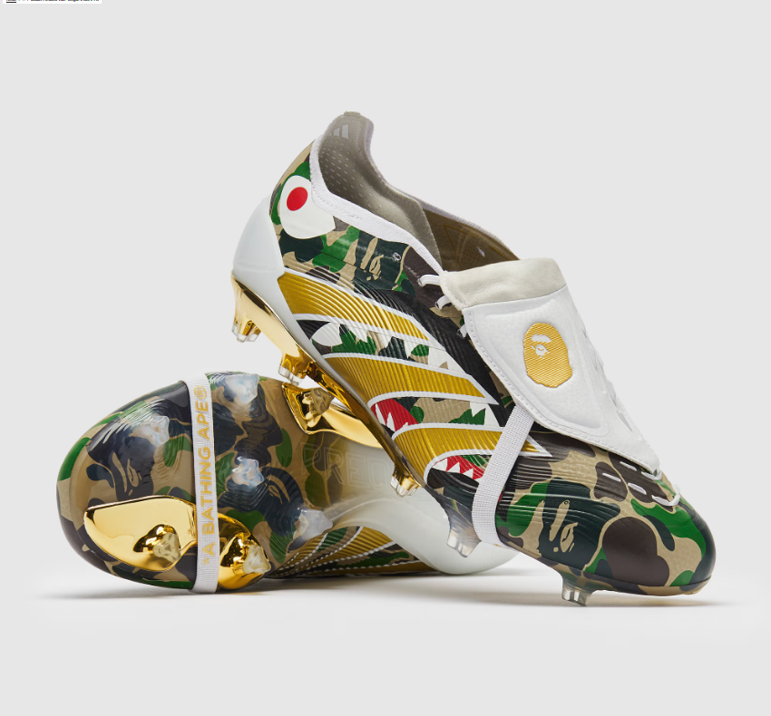 A Predator Elite Fold-over Tongue FG BAPE - Multicolor/Gold Metallic/Footwear White LIMITED EDITION - sinoshirt