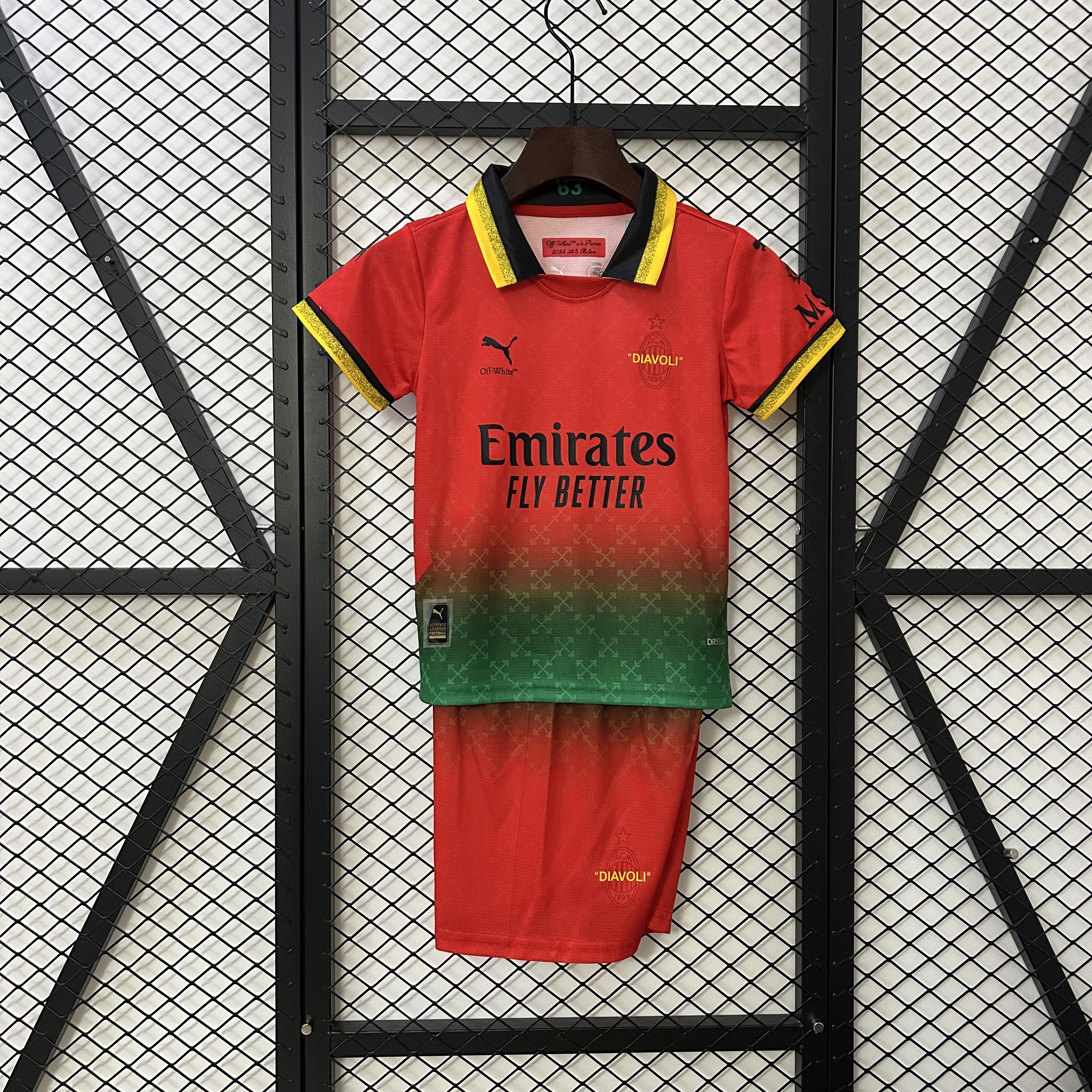 AC Milan Soccer Jersey Fourth Away Goalkeeper Kids Kit Jersey+Shorts 2024/25 - sinoshirt
