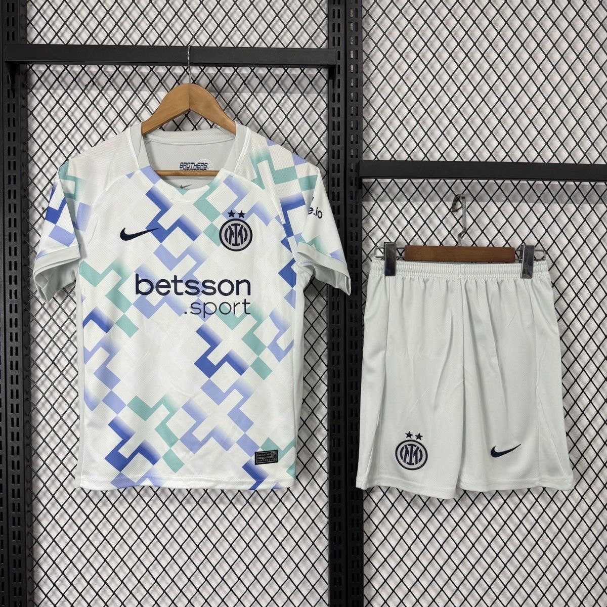 Inter Milan Soccer Jersey Away Kids Kit Jerseys+Shorts 2025/26 - sinoshirt
