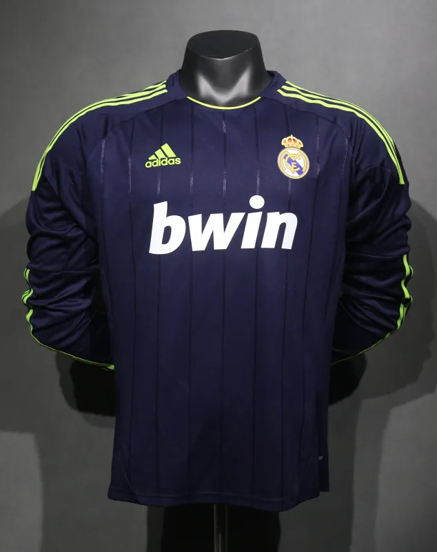 Real Madrid Authentic Retro Jersey Away Long Sleeve Soccer Shirt 2012/13 - sinoshirt