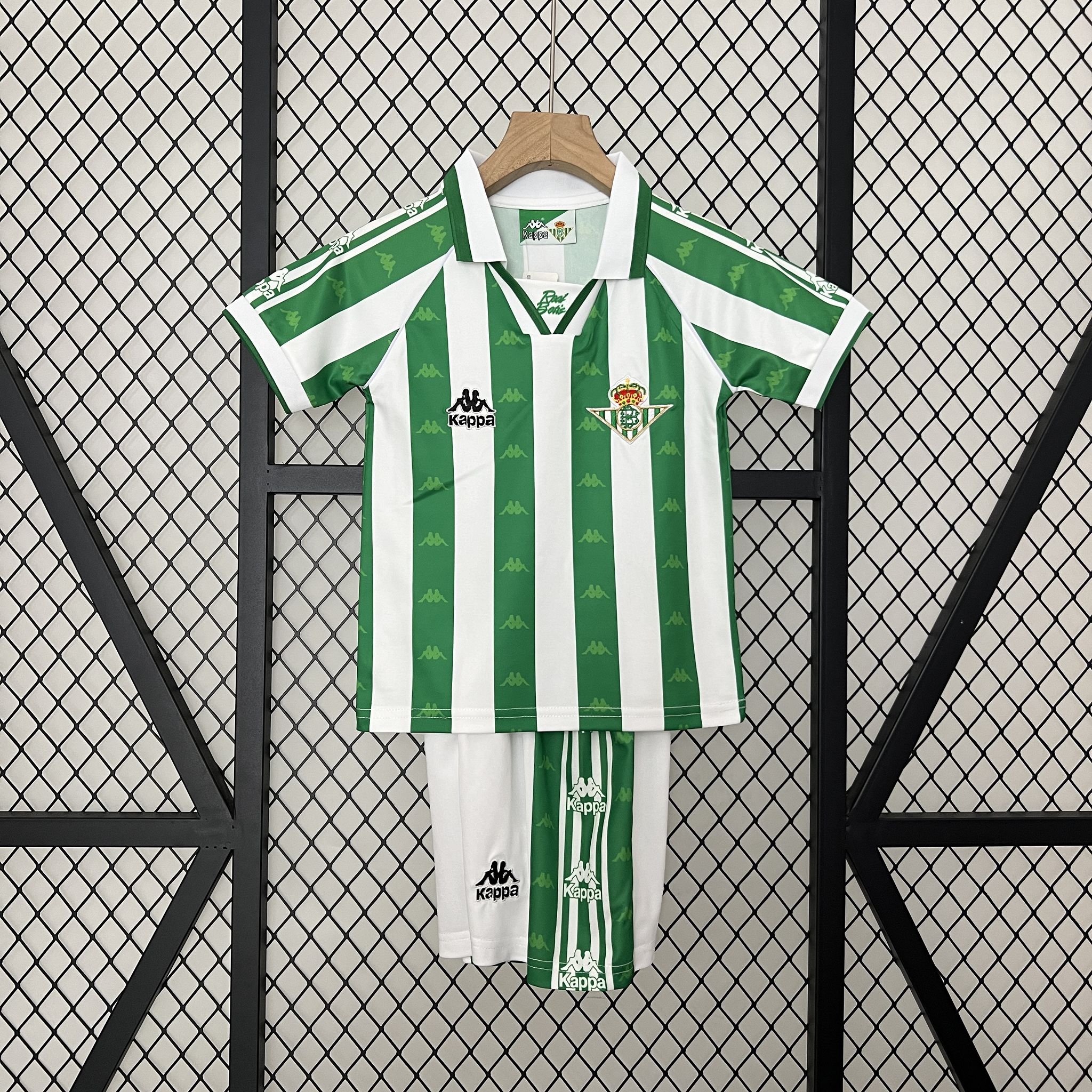Real Betis Retro Jersey Home Kids Kit Jersey+Shorts 1995/97 - sinoshirt