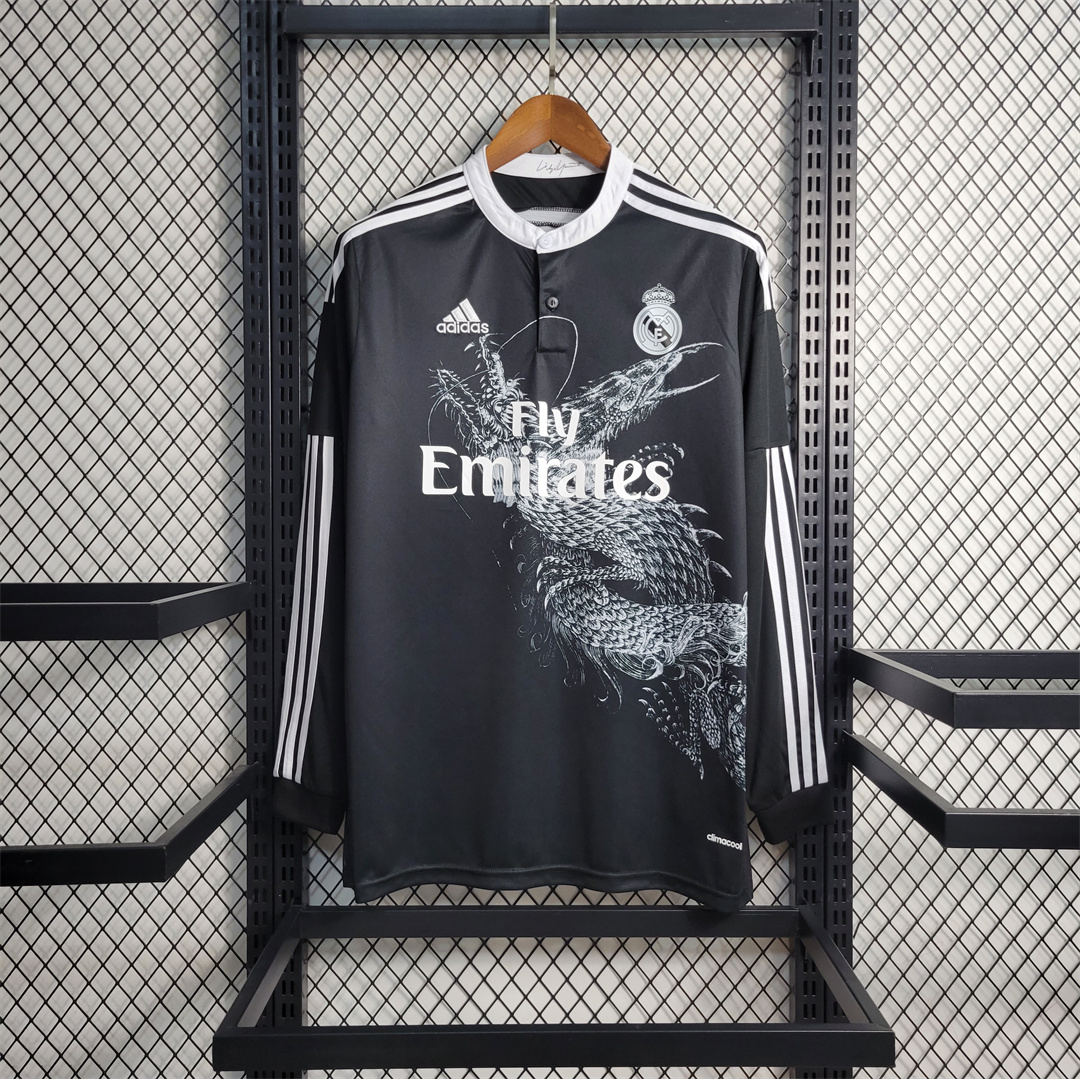 Real Madrid Retro Jersey Third Away Custom Long Sleeve Soccer Shirt 2014/15 - sinoshirt