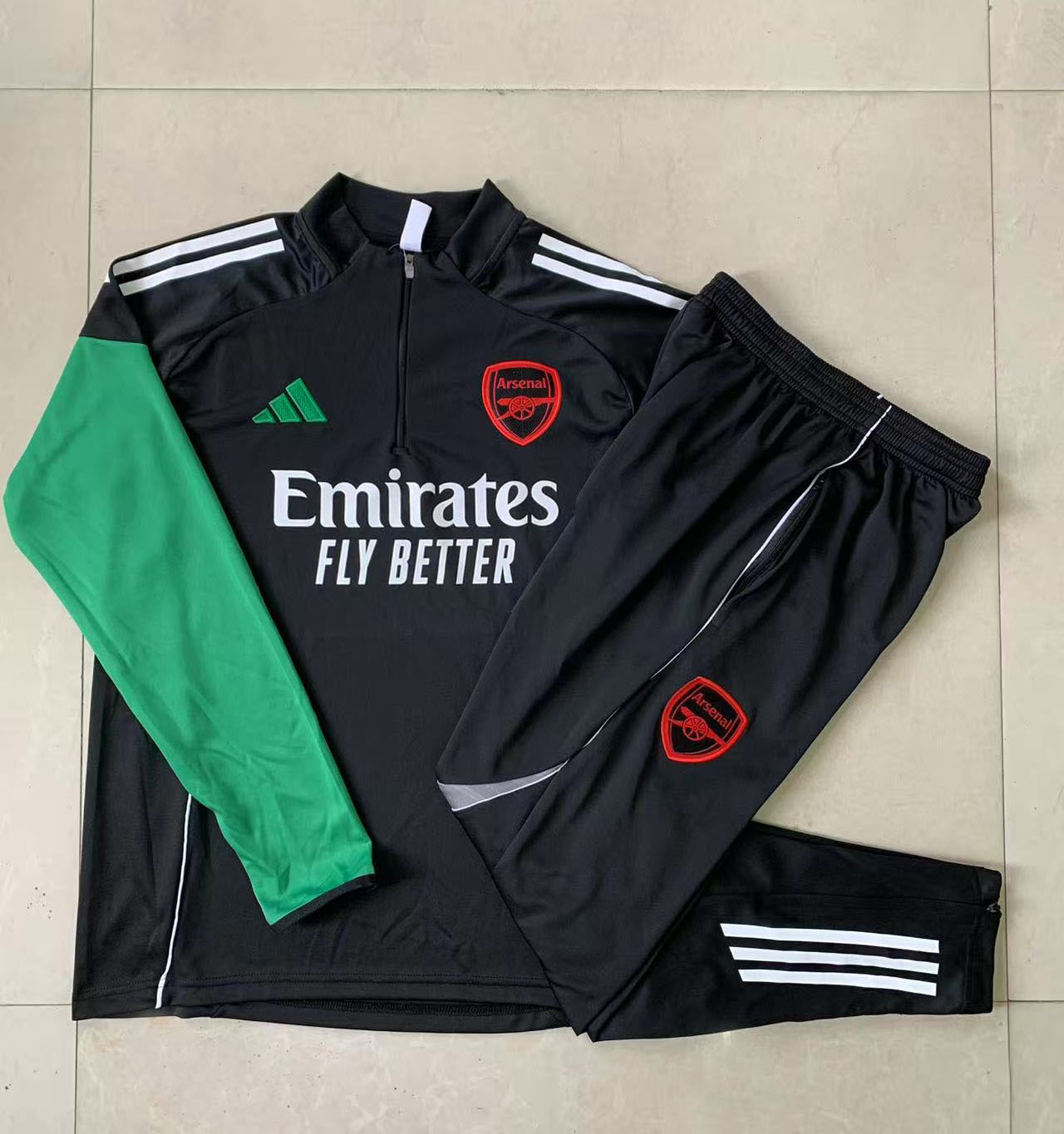 Kids Arsenal Training Kit (Sweatshirt+Pants) Black 2025/26 - sinoshirt
