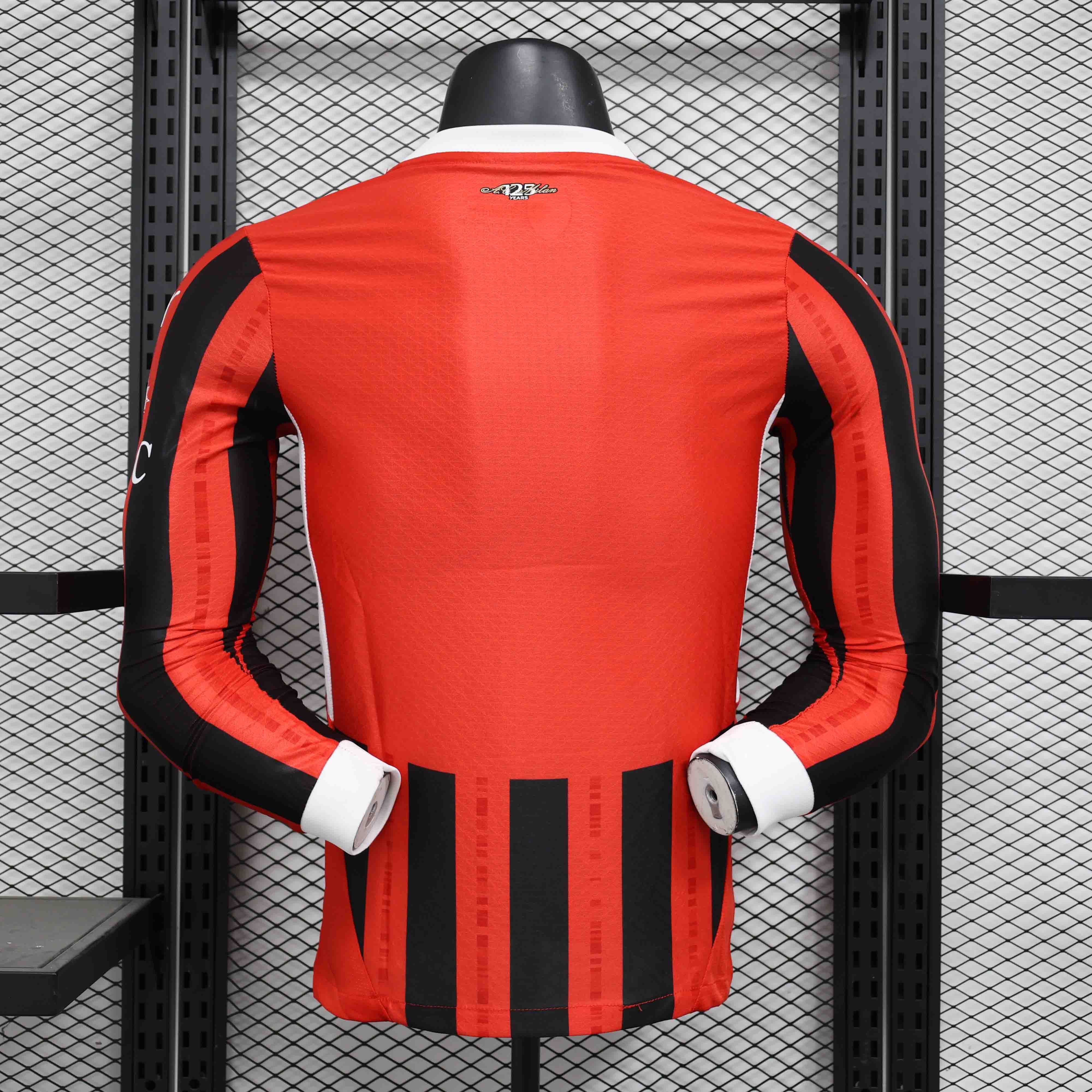 AC Milan Authentic Soccer Jersey Home Long Sleeve Shirt 2024/25 - sinoshirt