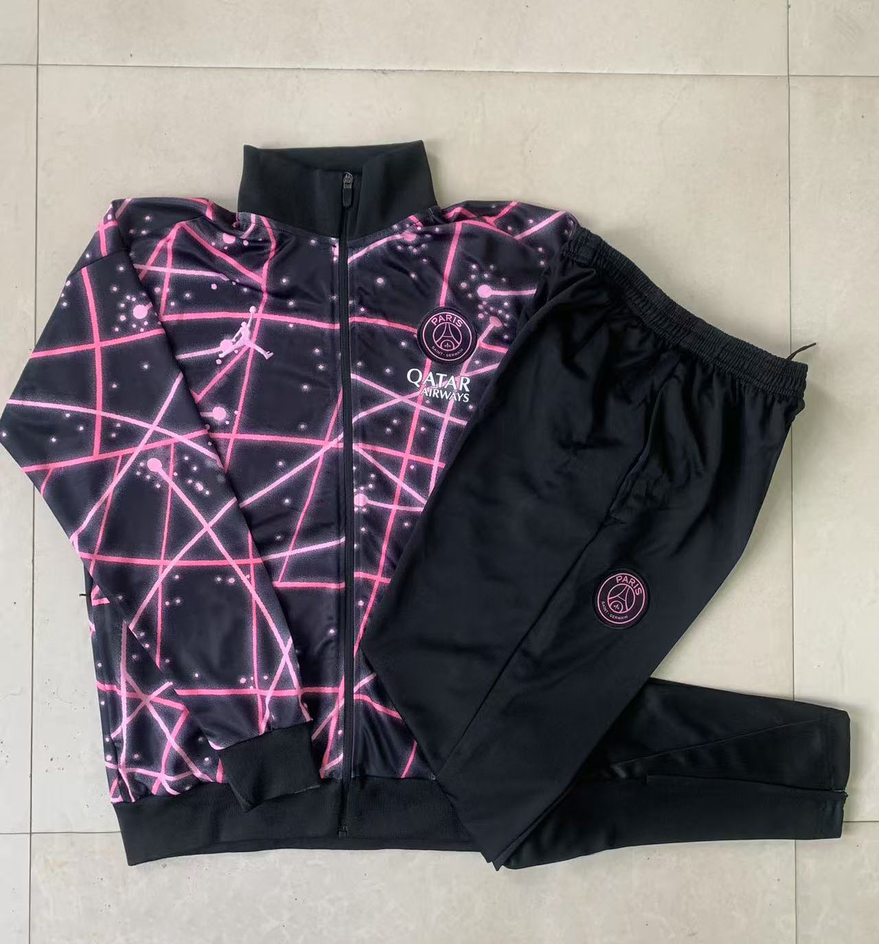 Kids PSG Training Kit (Jacket+Pants) Black 2025/26 - sinoshirt
