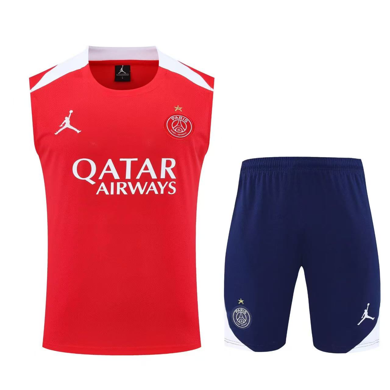 PSG Sleeveless Training Kit Red 2025/26 - With Star - sinoshirt