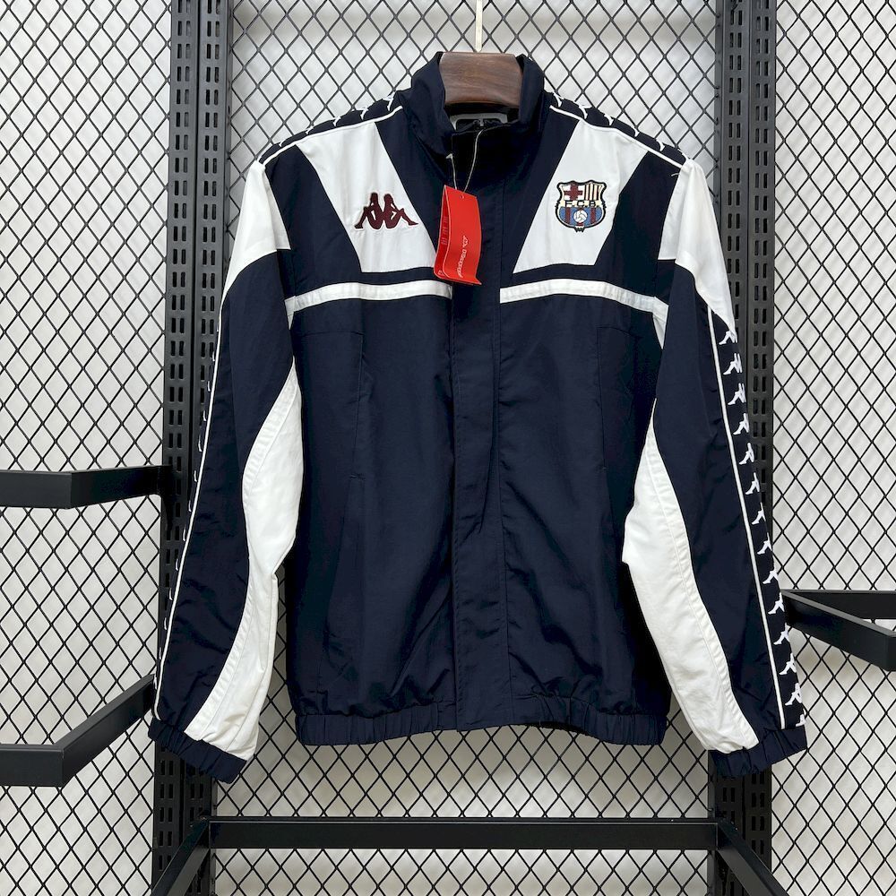 Barcelona Retro Windbreaker Jacket Black 2025/26 - sinoshirt