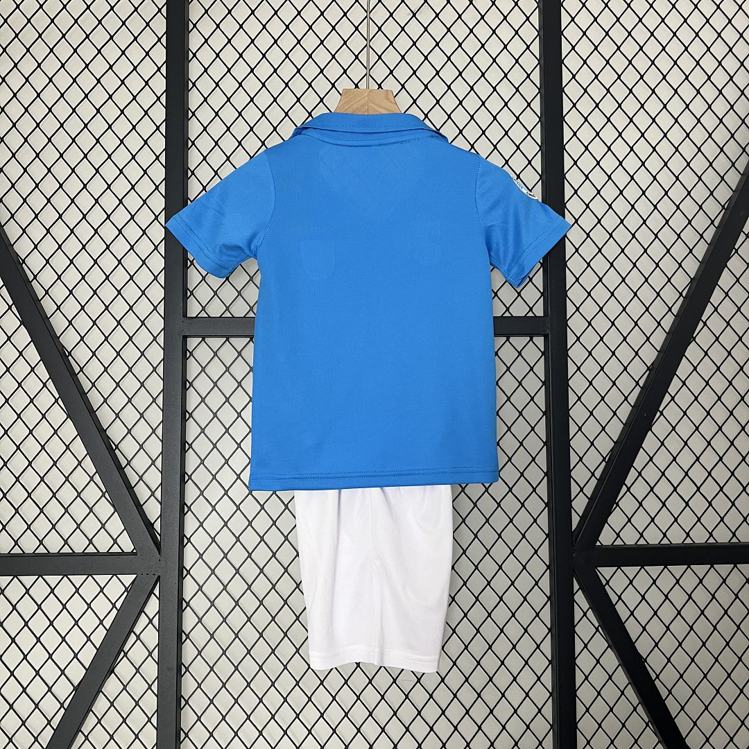 Napoli Retro Soccer Jersey Home Maradona Kids Kit Jerseys+Shorts 1987-88 - sinoshirt