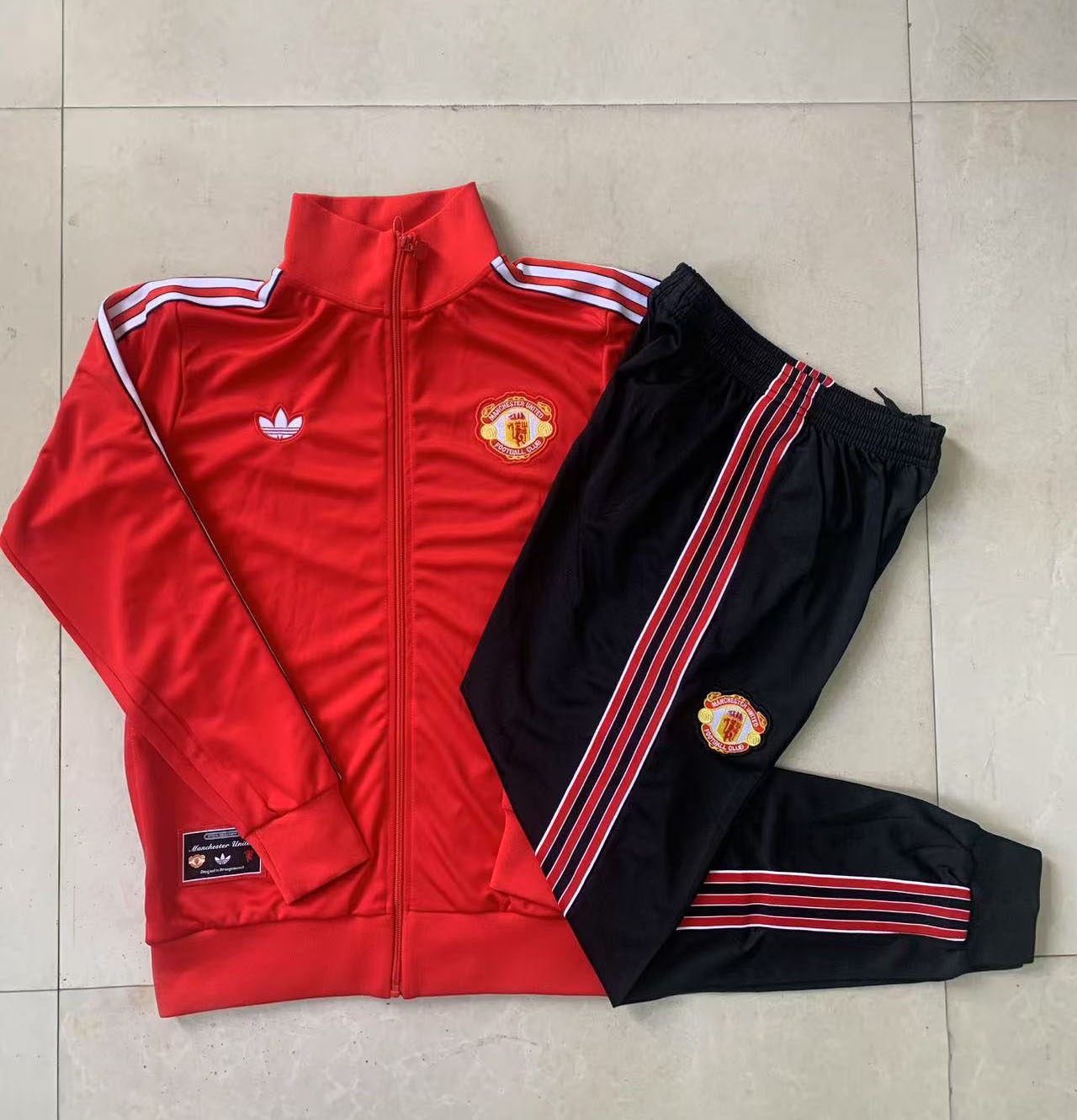 Kids Manchester United Training Kit (Jacket+Pants) Red 2025/26 - sinoshirt