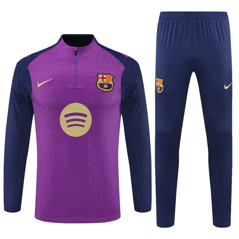 Kids Barcelona Authentic Training Kit (Sweatshirt+Pants) Purple 2025/26 - Player Version - sinoshirt