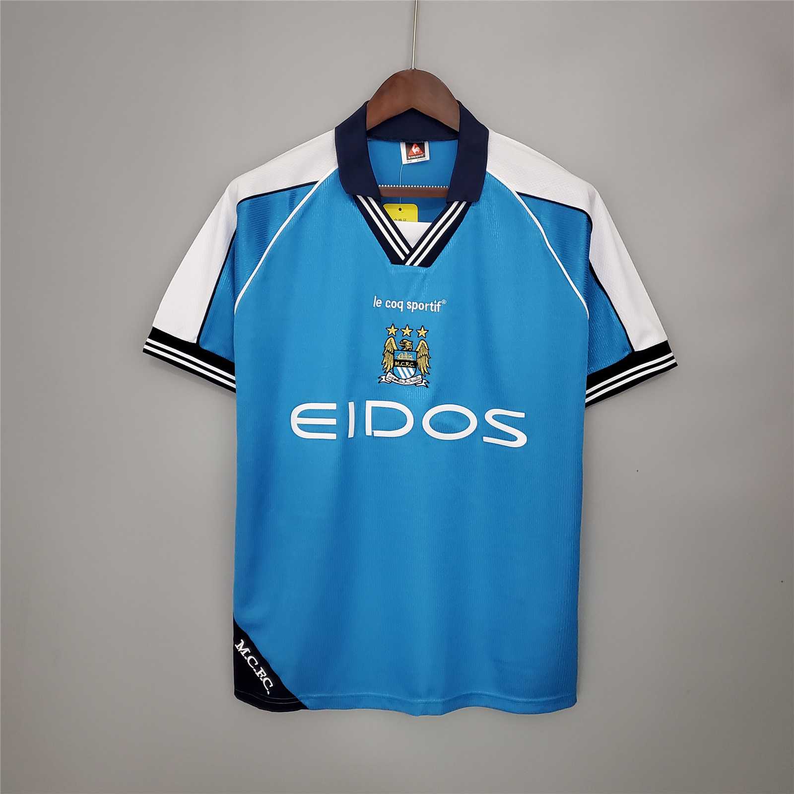 Manchester City Retro Home Football Jersey Shirt 1999/01 - sinoshirt