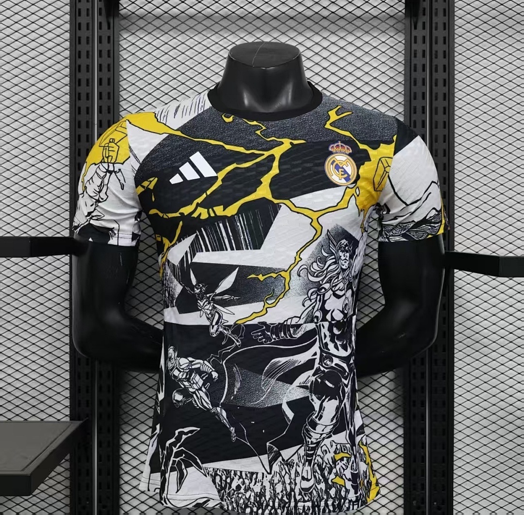 Real Madrid Authentic Soccer Jersey Pre-Match Marvel Shirt 2025/26 - sinoshirt
