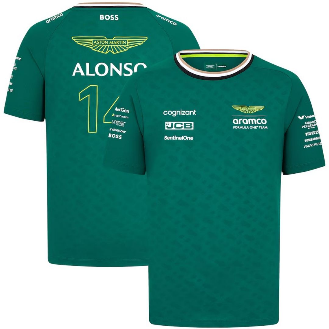 Aston Martin Aramco Cognizant F1 Racing Team Fernando Alonso Driver T-Shirt 2024 - sinoshirt