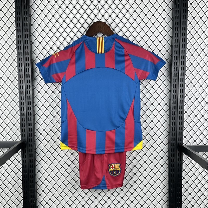 Barcelona Retro Jersey Home Kids Kit Jersey+Shorts 2005/06 - sinoshirt