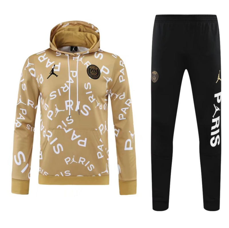 PSG Technical Hoodie Training Kit (Sweatshirt+Pants) Gold 2025/26 - sinoshirt