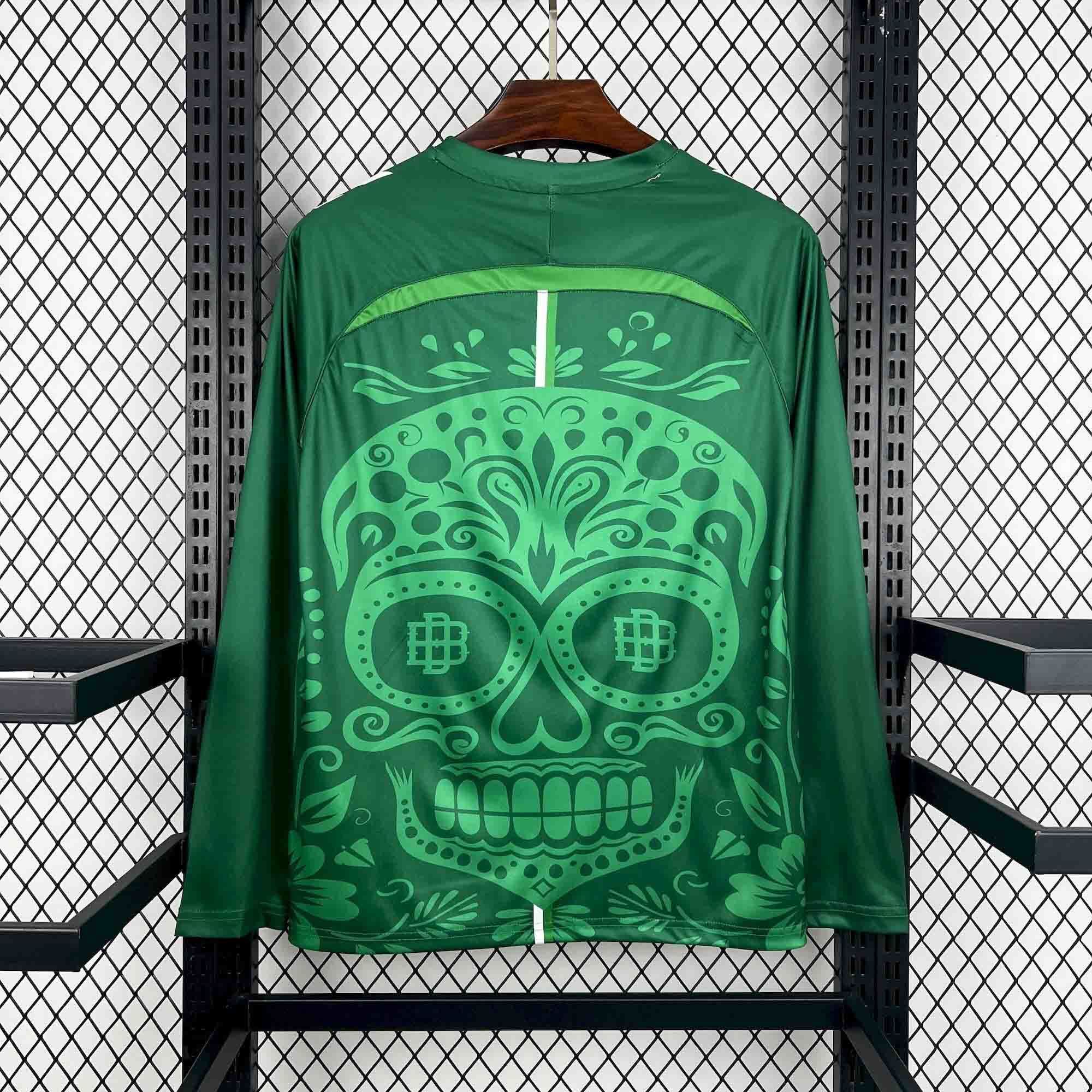 Real Betis Pre-Match D��a de Muertos Long Sleeve Custom Soccer Jersey 2025/26 - sinoshirt