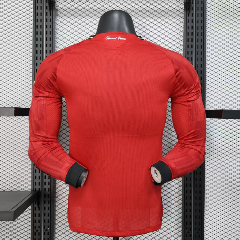 Manchester United Authentic Home Long Sleeve Jersey Shirt 2025/26 - sinoshirt