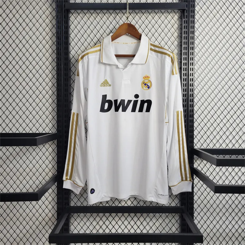 Real Madrid Retro Jersey Home Long Sleeve Soccer Custom Shirt 2011/12 - sinoshirt