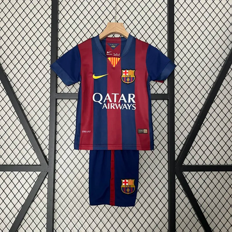 Barcelona Retro Jersey Home Kids Kit Jersey+Shorts 2014-15 - sinoshirt
