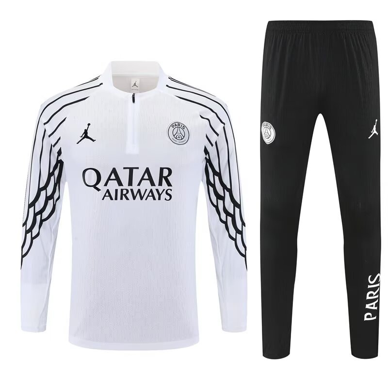 PSG Training Kit (Sweatshirt+Pants) White 2025/26 - sinoshirt