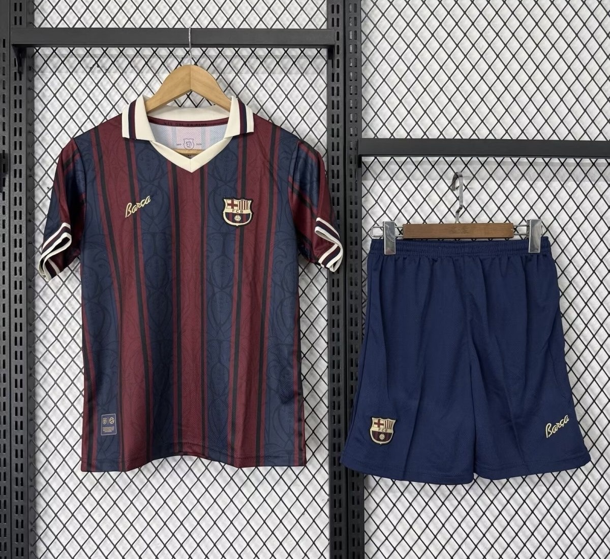 Barcelona 125th Anniversary Special Edition Soccer Kids Kit Jersey+Shorts 2025/26 - sinoshirt