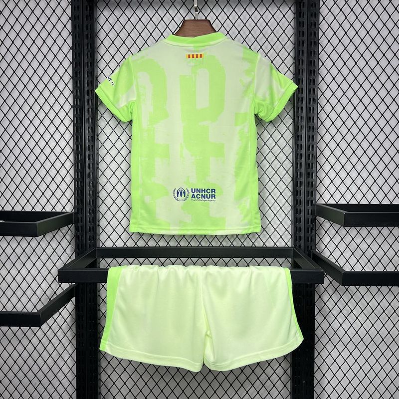 Barcelona Soccer Jersey Third Away Kids Kit Jersey+Shorts 2024/25 Spotify Logo Without Text - sinoshirt