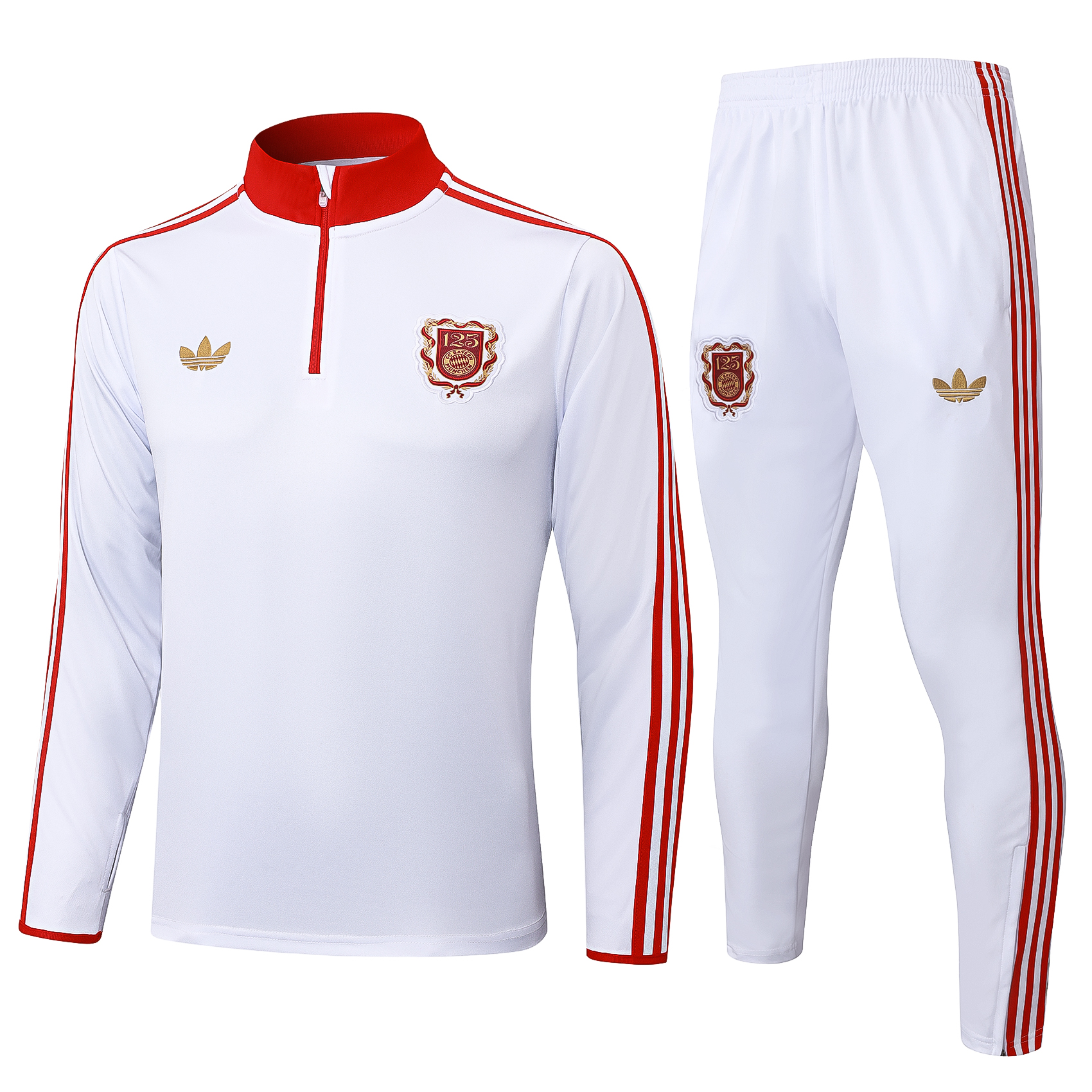 Bayern Munich Training Kit (Sweatshirt+Pants) White 2025/26 - 125th Anniversary - sinoshirt