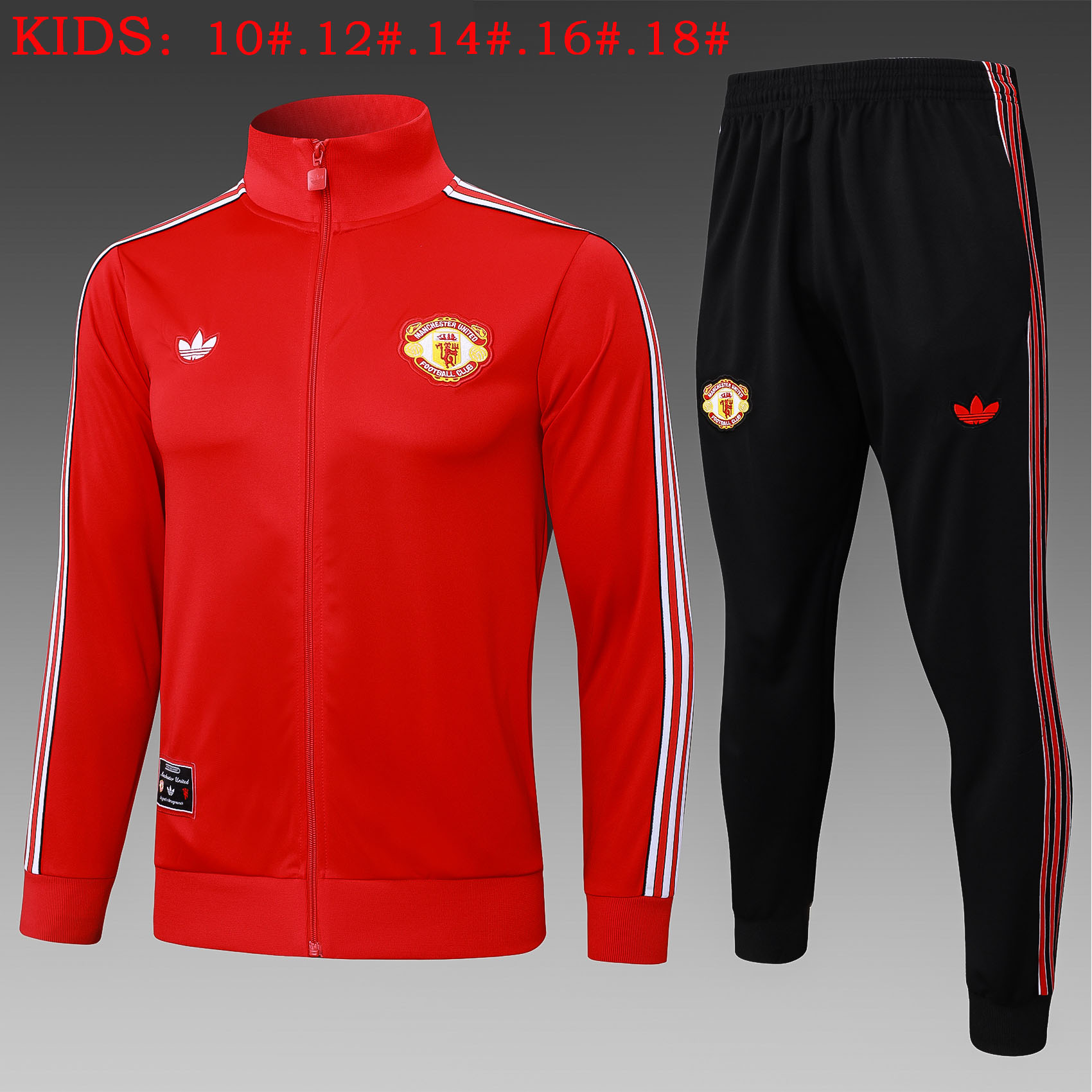 Kids Manchester United Training Kit (Jacket+Pants) Red 2025/26 - sinoshirt