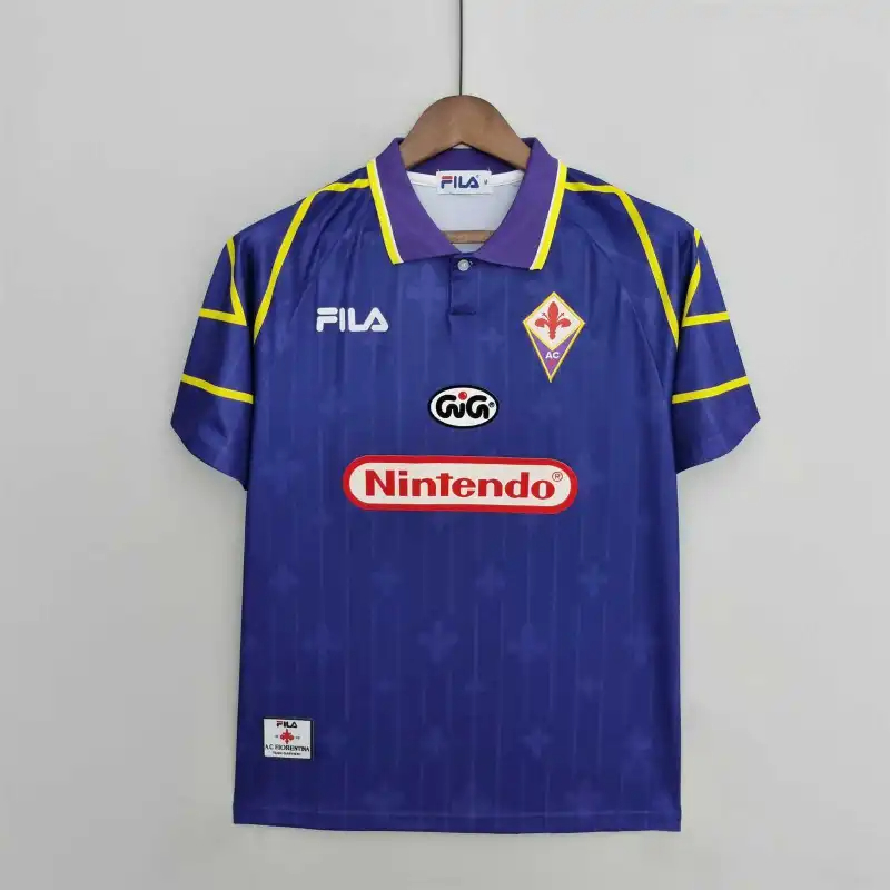 Fiorentina Retro Soccer Jersey Home Custom Shirt 1997/98 - sinoshirt