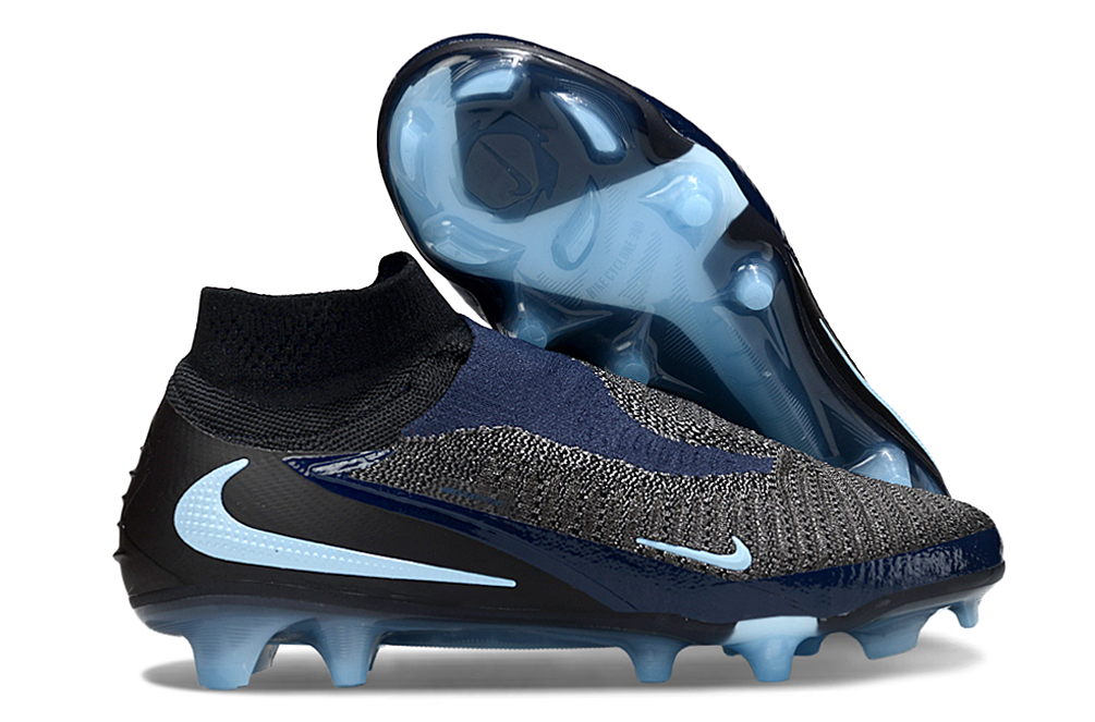 N Phantom 6 Elite High Cut FG Shadow - Black/Ice Blue - sinoshirt