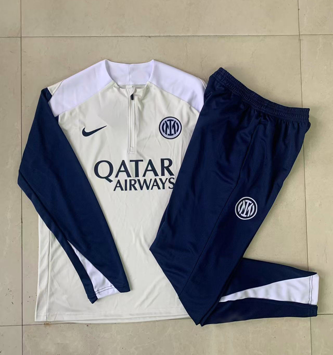 Kids Inter Milan Training Kit (Sweatshirt+Pants) Off-White 2025/26 - sinoshirt
