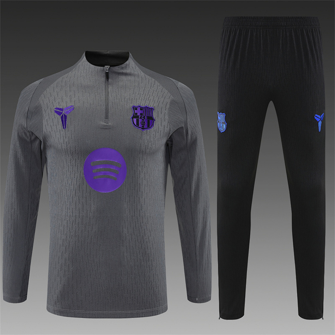Barcelona Training Kit (Sweatshirt+Pants) Gray 2025/26 - sinoshirt