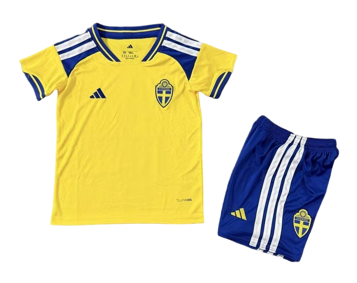 Sweden Football Jersey Home Kids Kit Jersey+Shorts World Cup 2026 - sinoshirt