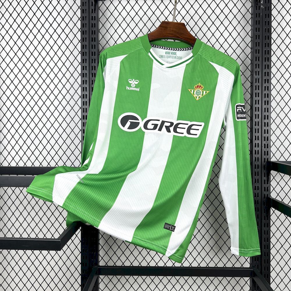 Real Betis Home Long Sleeve Custom Soccer Jersey 2025/26 - sinoshirt