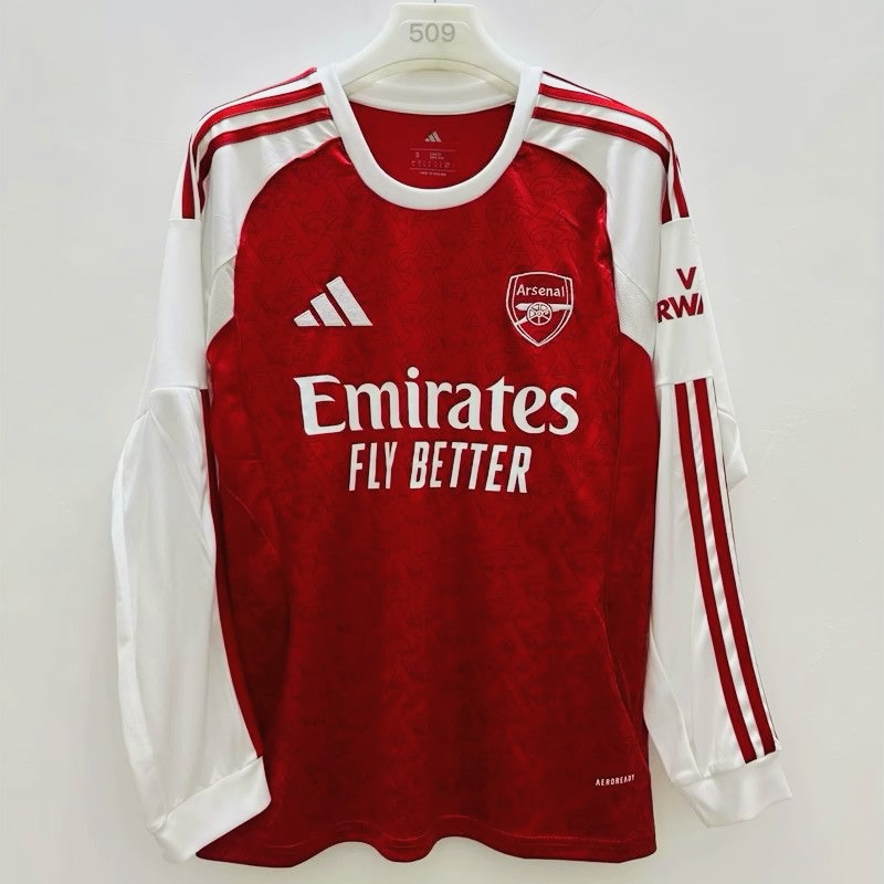 Arsenal Soccer Jersey Home Long Sleeve Custom Shirt 2025/26 - sinoshirt
