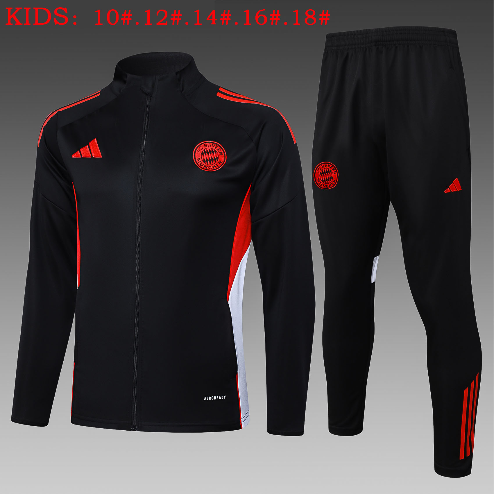 Kids Bayern Munich Training Kit (Jacket+Pants) Black 2025/26 - sinoshirt