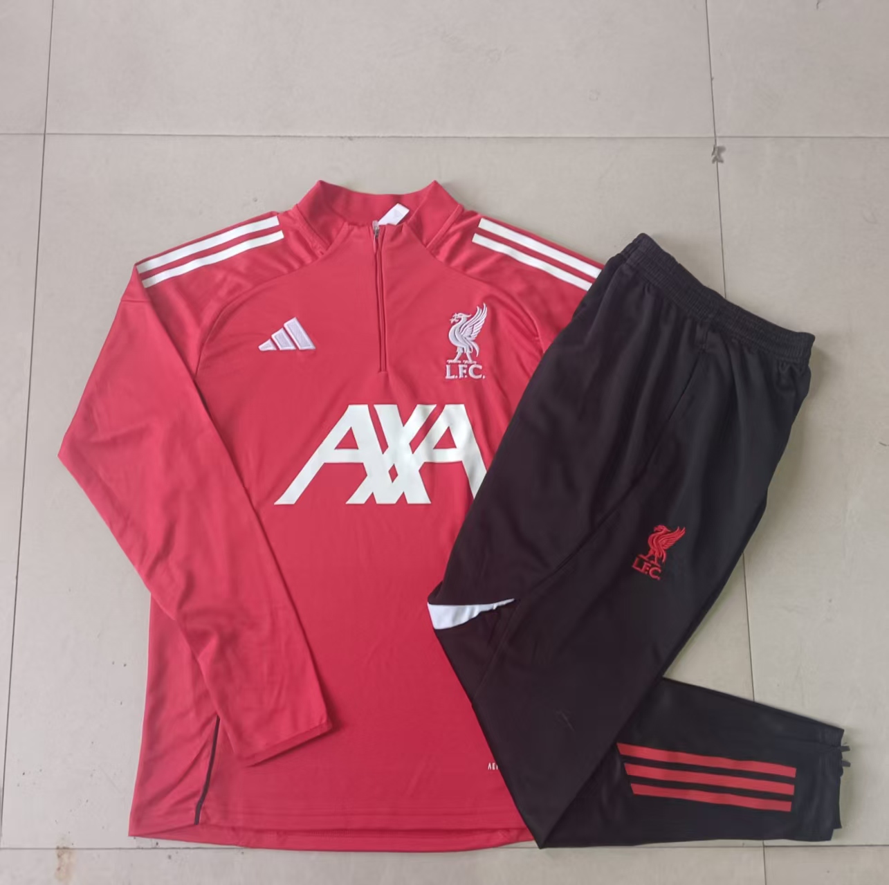 Kids Liverpool Training Kit (Sweatshirt+Pants) Red 2025/26 - sinoshirt