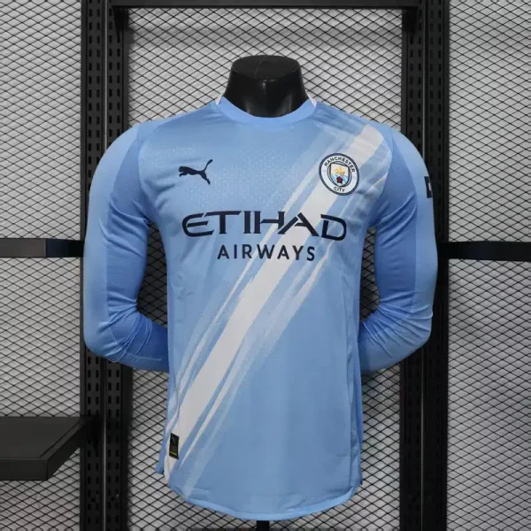 Manchester City Authentic Home Long Sleeve Football Jersey Shirt 2025/26 - sinoshirt