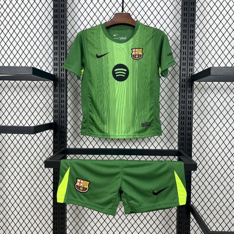 Barcelona Goalkeeper Kids Kit Jersey+Shorts 2025/26 - sinoshirt