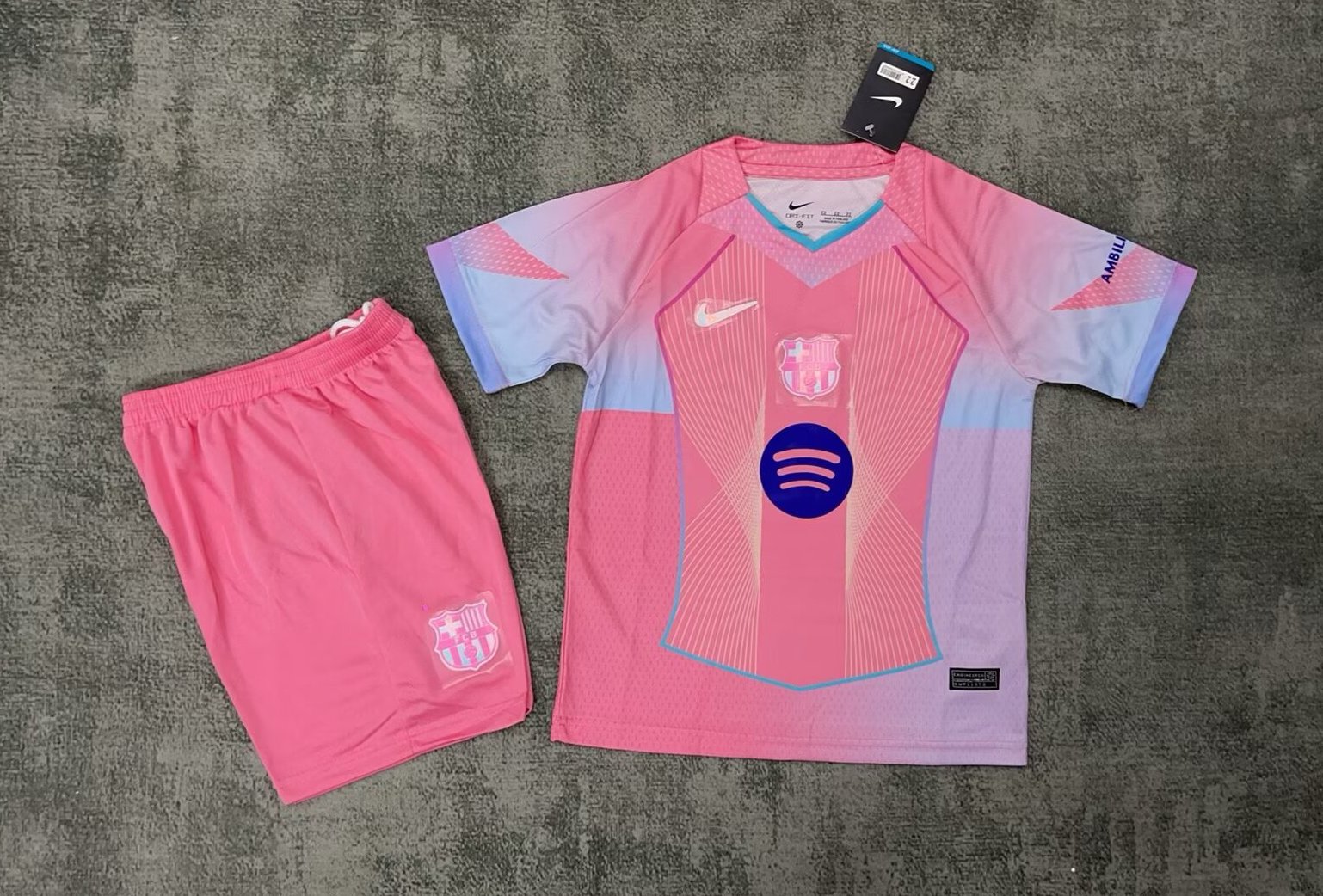 Barcelona Pink Special Edition Soccer Kids Kit Jersey+Shorts 2025/26 - sinoshirt