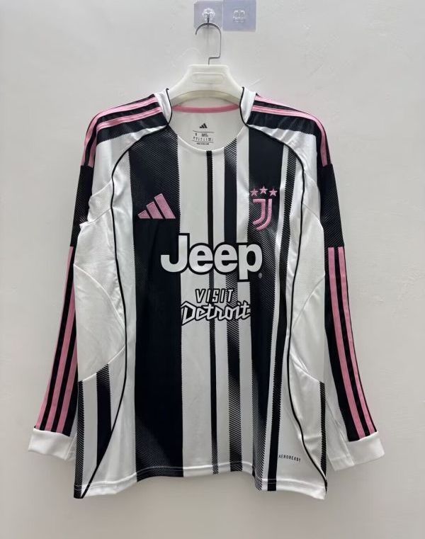 Juventus Soccer Jersey Home Long Sleeve Custom Shirt 2025/26 - sinoshirt